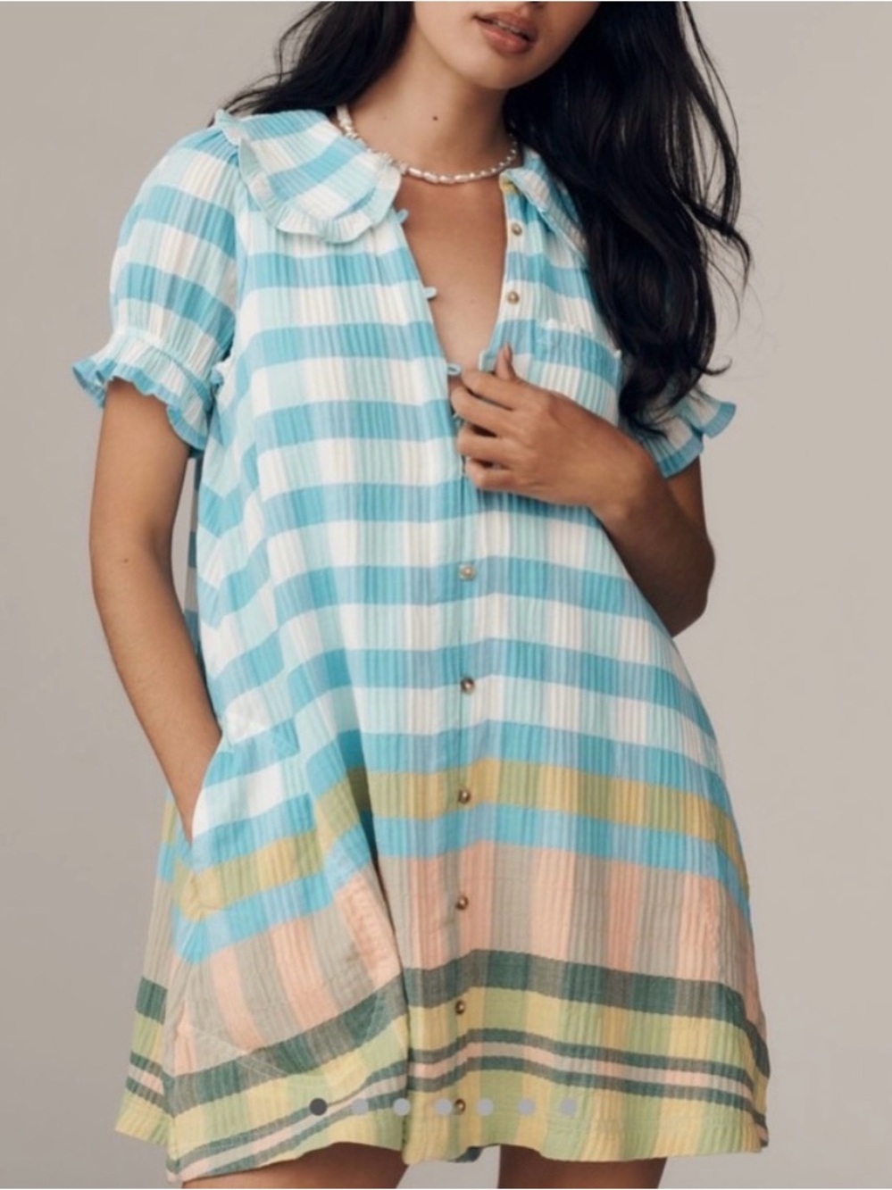 Anthropologie Pilcro Keira Plaid Mini Dress size XXS